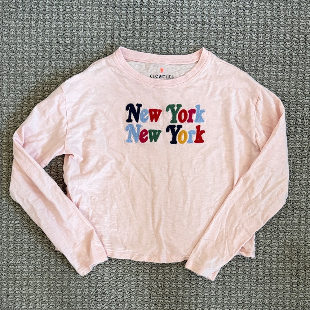 Crewcuts Light Pink New York Long Sleeve Tee